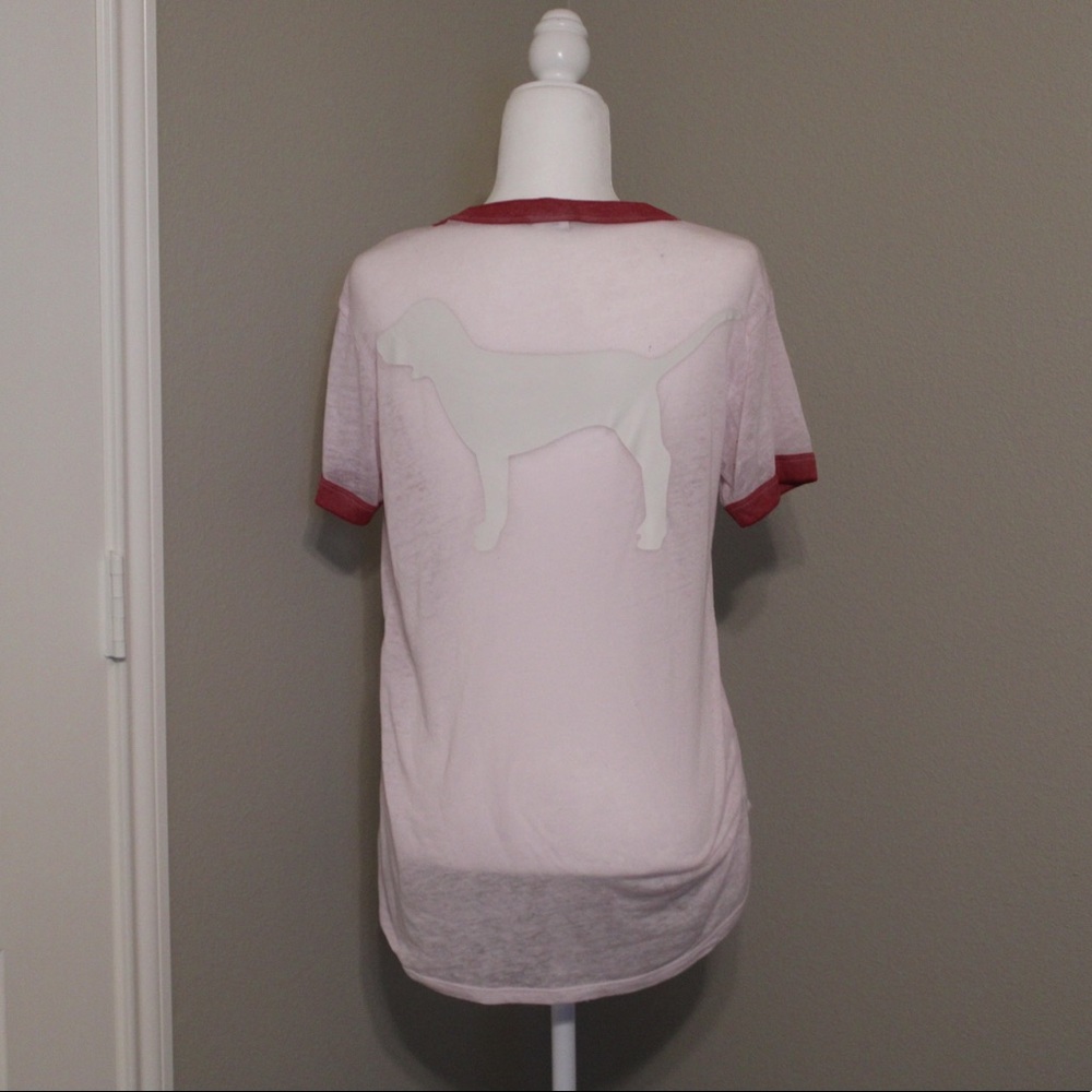 PINK Big Dog Logo Ringer Tee
